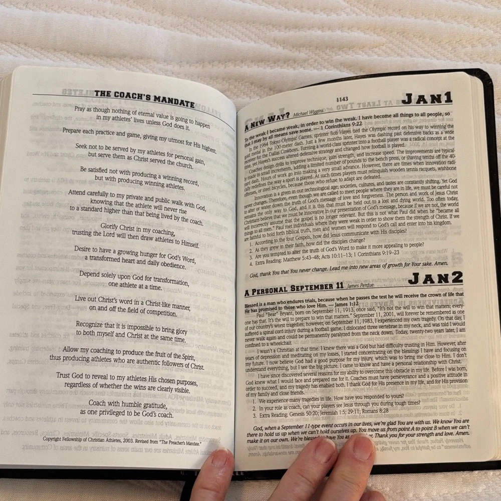 Fellowship of Christian Athletes Competitor’s  Coach's Bible w/Devotionals